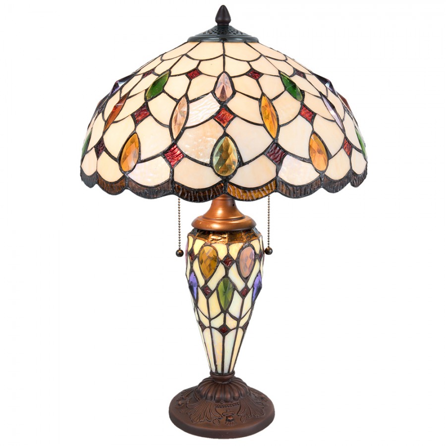Lampada da Tavolo Tiffany Gocce Colorate, 40cm 3 Lampada da Tavolo Tiffany Gocce Colorate