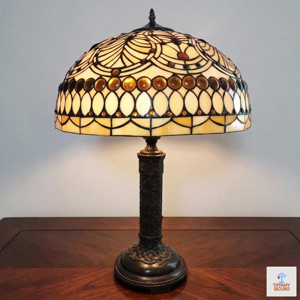 Lampada da Tavolo Art Deco Stile Tiffany, 46cm 1 Lampada da Tavolo Art Deco Stile Tiffany