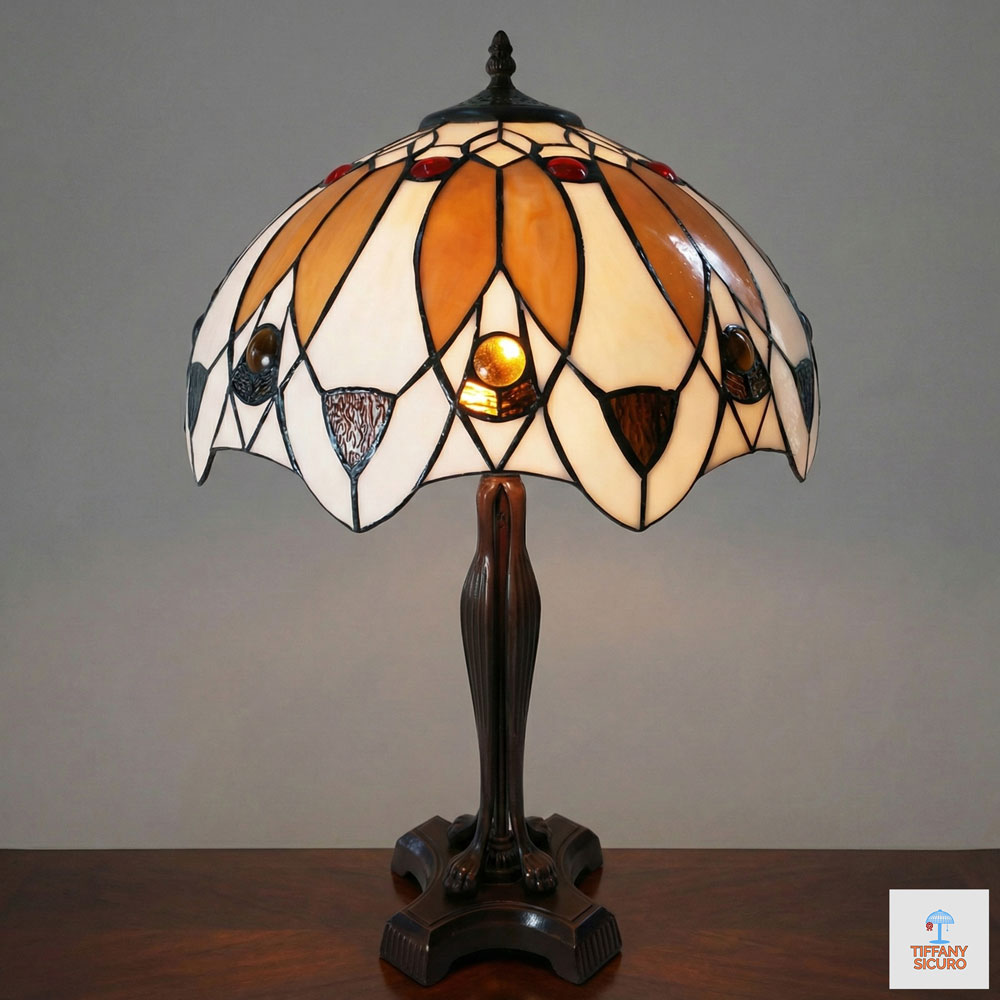 Lampada da Tavolo Tiffany Stile Vintage, 41cm 1 Lampada da Tavolo Tiffany Stile Vintage