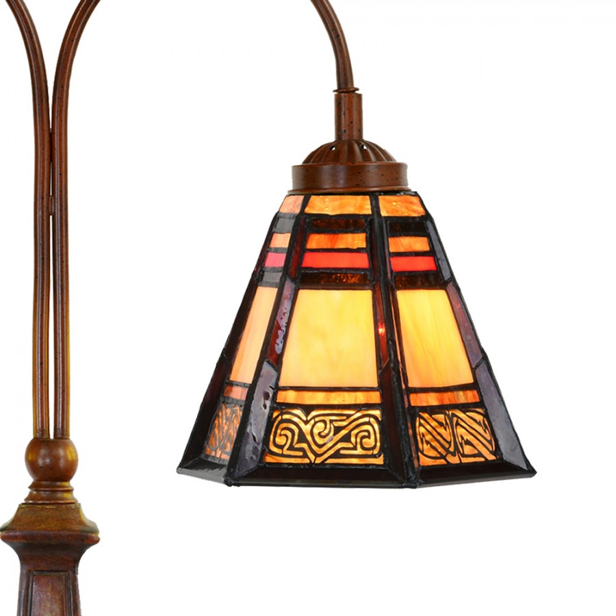 Lampada da Tavolo Tiffany Classica con Due Bracci, dettagli