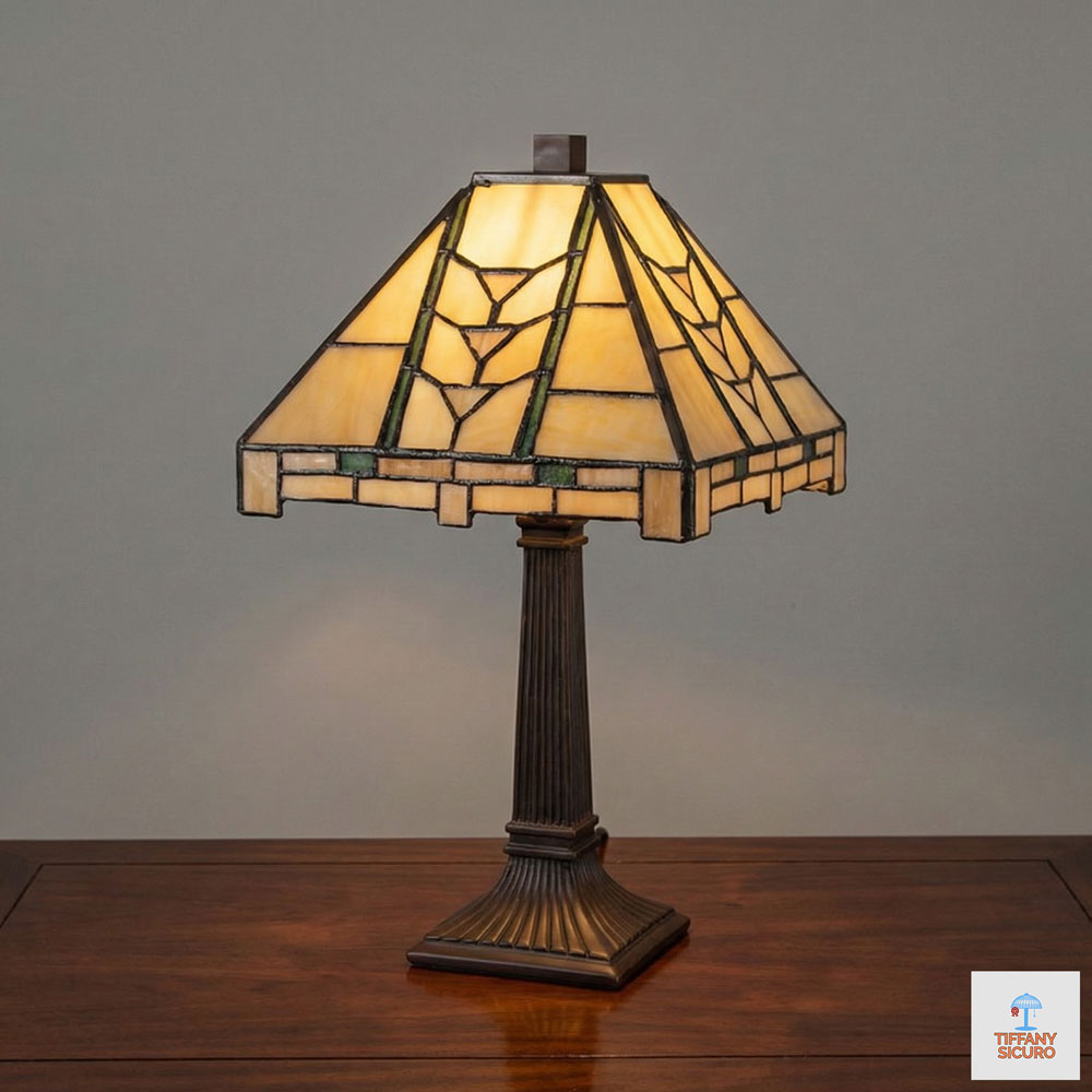 Lampada da Tavolo Tiffany in Stile Classico, 23cm 1 Lampada da Tavolo Tiffany in Stile Classico