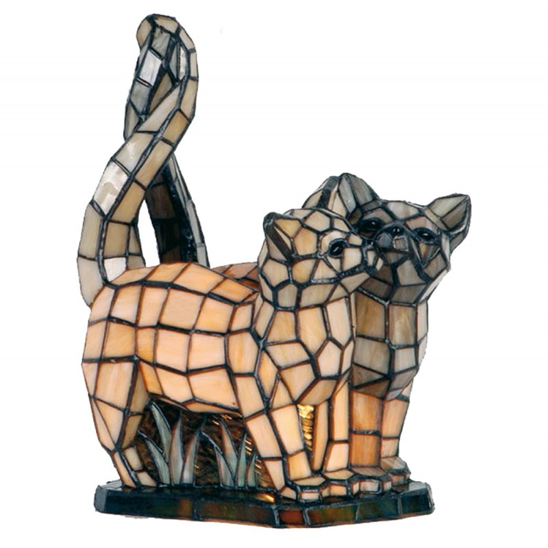Lampada da Tavolo Tiffany Gatti, alta 27cm 2 mpada da Tavolo Tiffany Gatti