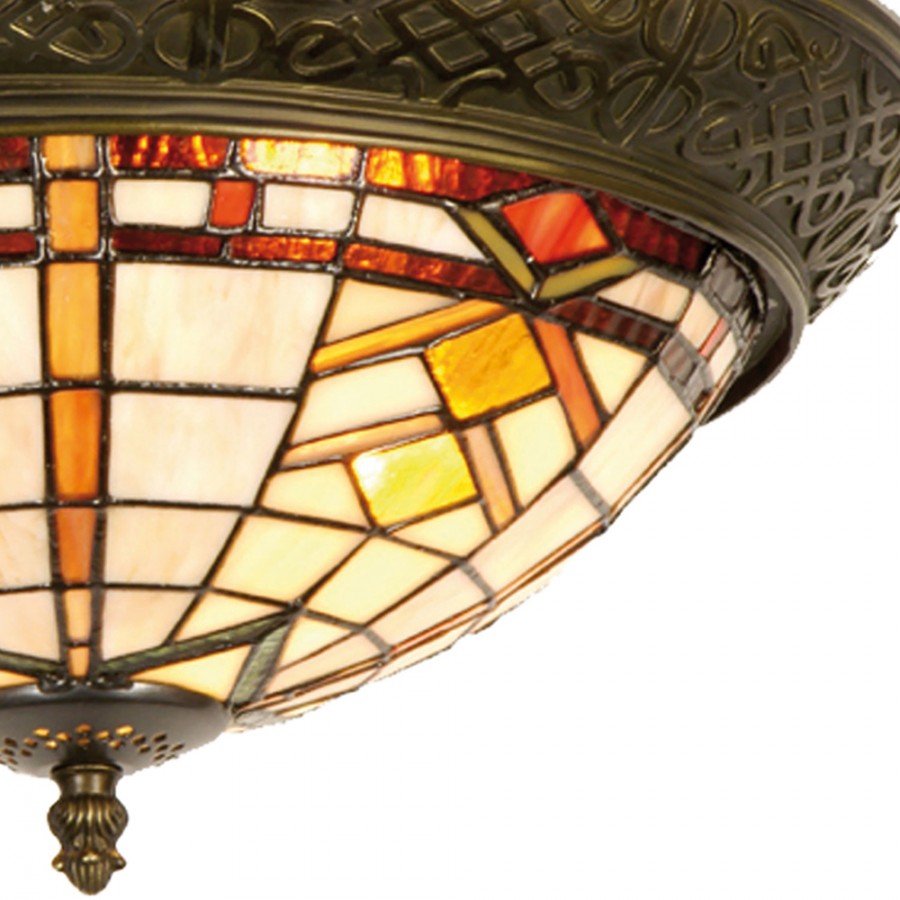 Plafoniera Tiffany Vintage Art Deco, 38cm 4 Plafoniera Tiffany Vintage Art Deco, dettagli