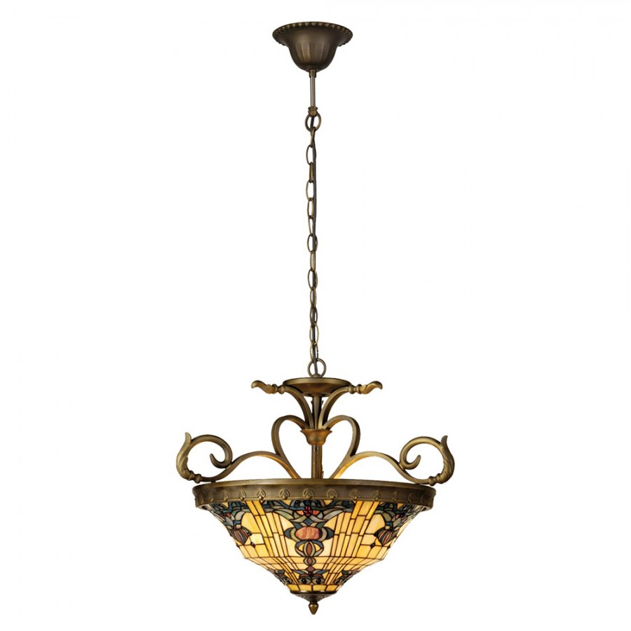 Lampadario Tiffany Antico, 56cm 3 Lampadario Tiffany Antico