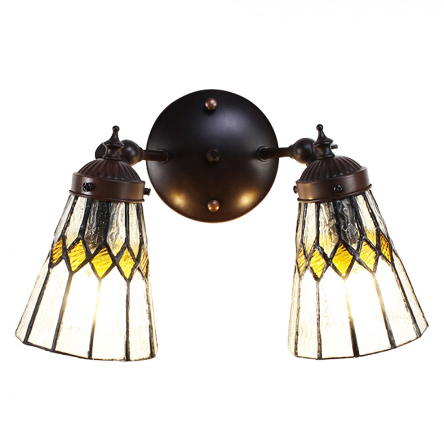 Applique Tiffany Doppia Luce Rombi, dettagli