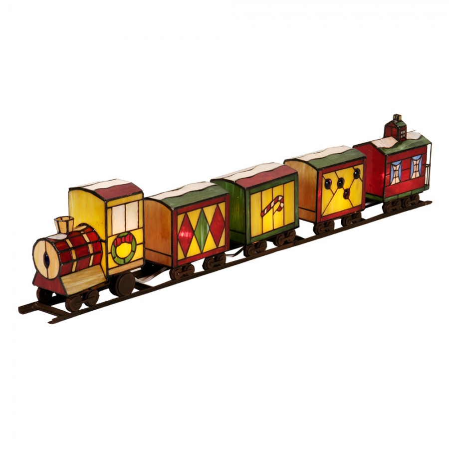 Lampada da Tavolo Tiffany Treno, 100cm 2 Lampada da Tavolo Tiffany Treno