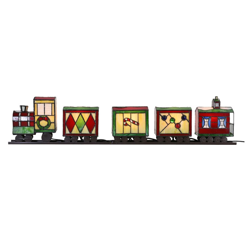 Lampada da Tavolo Tiffany Treno, 100cm 3 Lampada da Tavolo Tiffany Treno