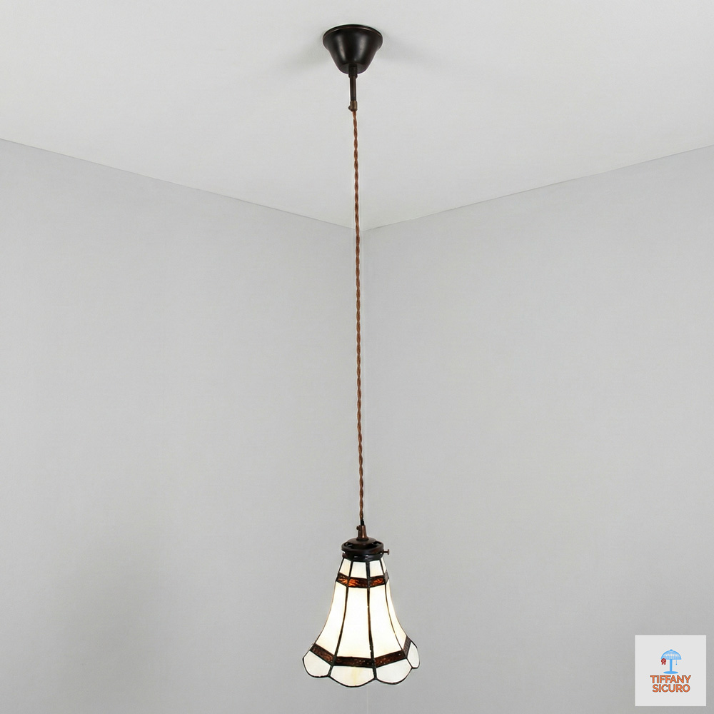 Lampada Stile Tiffany a Sospensione Piccola, 15cm 1 Lampada Stile Tiffany a Sospensione Piccola