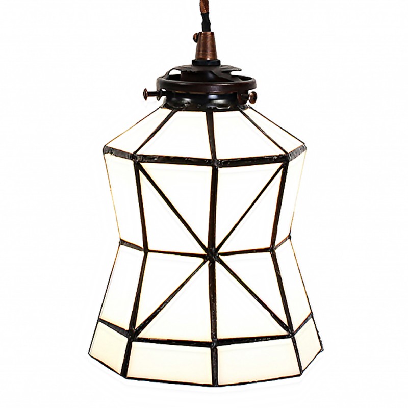 Lampada Stile Tiffany a Sospensione Spigoli, 15cm 2 Lampada Stile Tiffany a Sospensione Spigoli