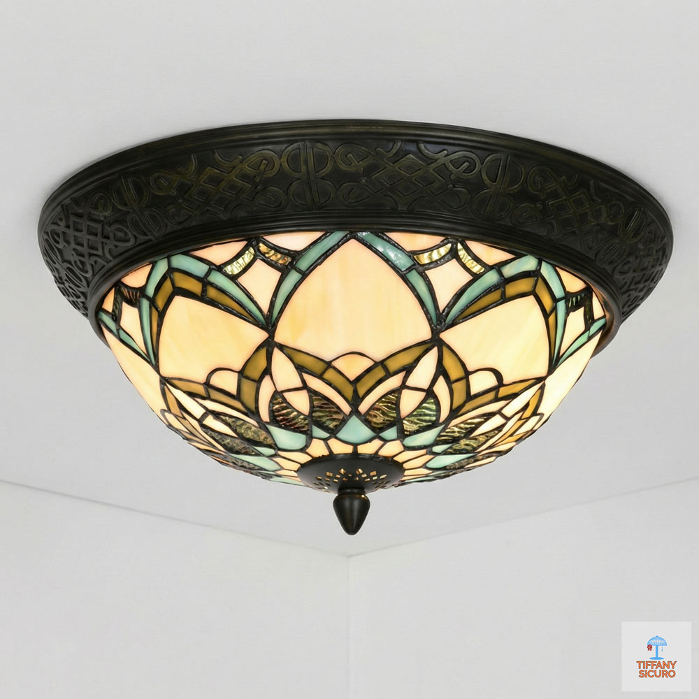 Plafoniera Tiffany Art Nouveau, 37cm 1 Plafoniera Tiffany Art Nouveau