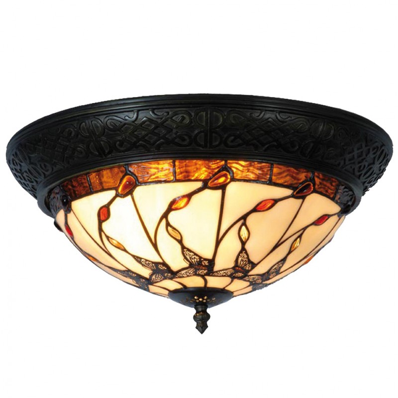 Plafoniera Tiffany Farfalle, 38cm 2 Plafoniera Tiffany Farfalle