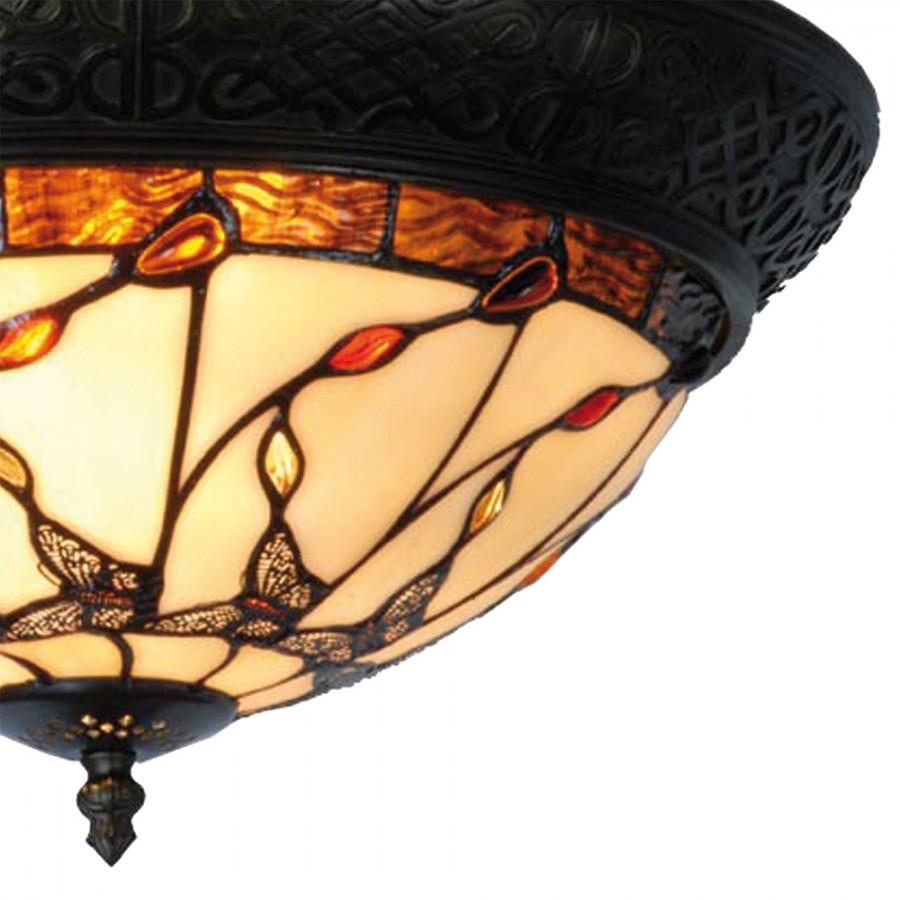 Plafoniera Tiffany Farfalle, 38cm 4 Plafoniera Tiffany Farfalle, dettagli