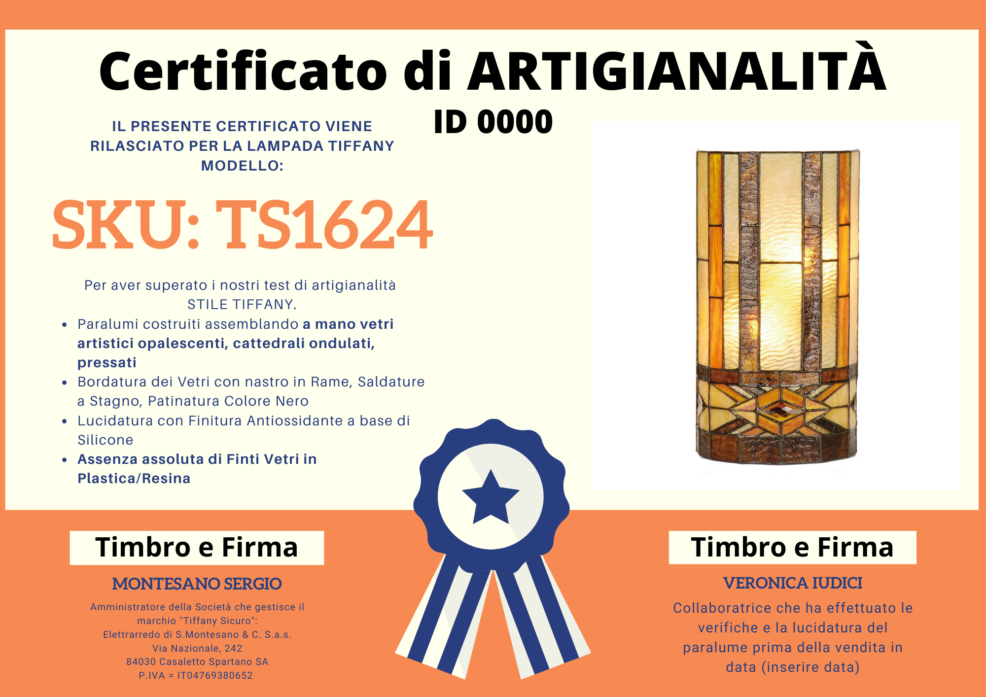 Applique Tiffany Vintage, dettagli