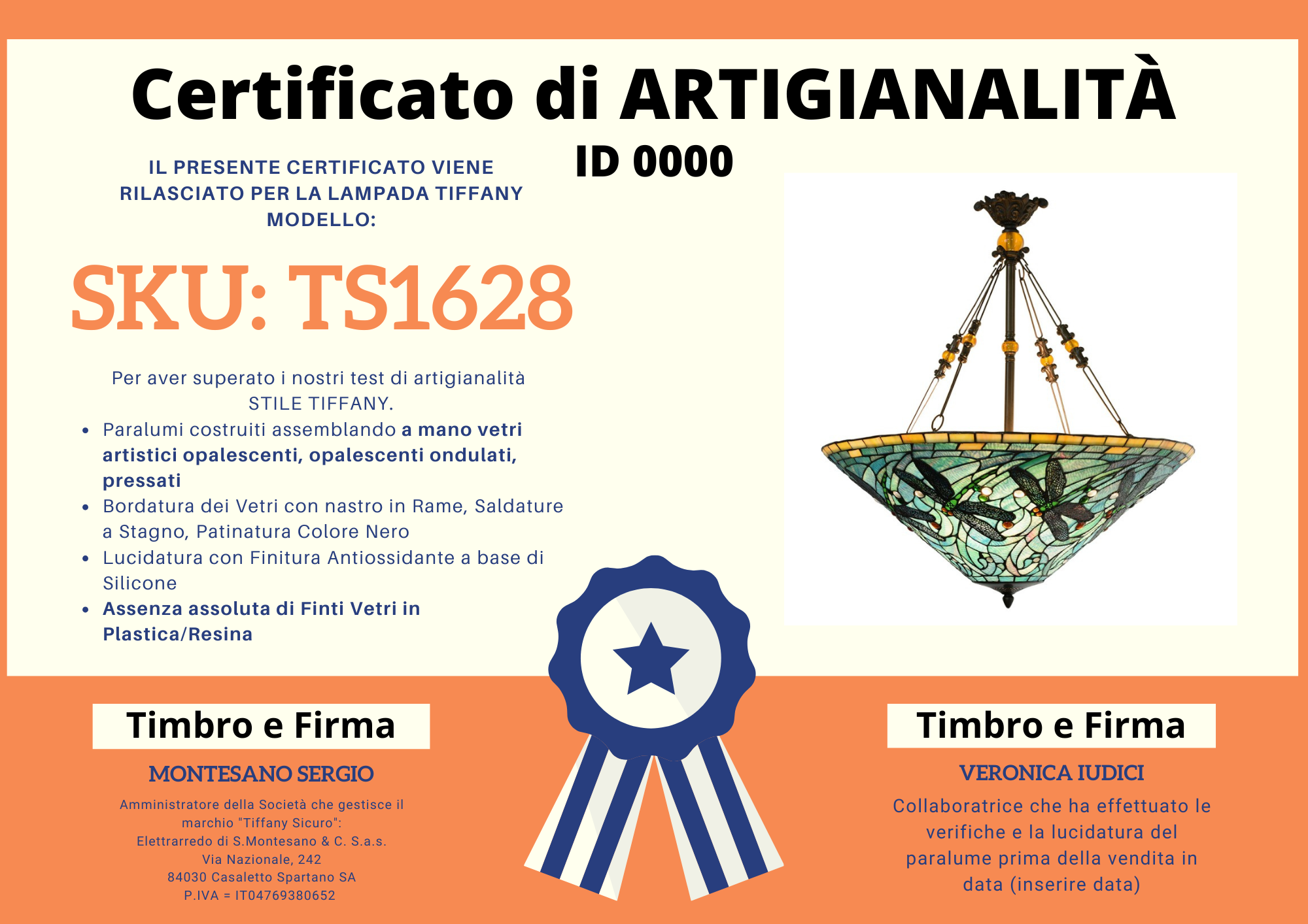 Lampadario Tiffany Libellule Lago, 71cm 4 Lampadario Tiffany Libellule Lago, certificato
