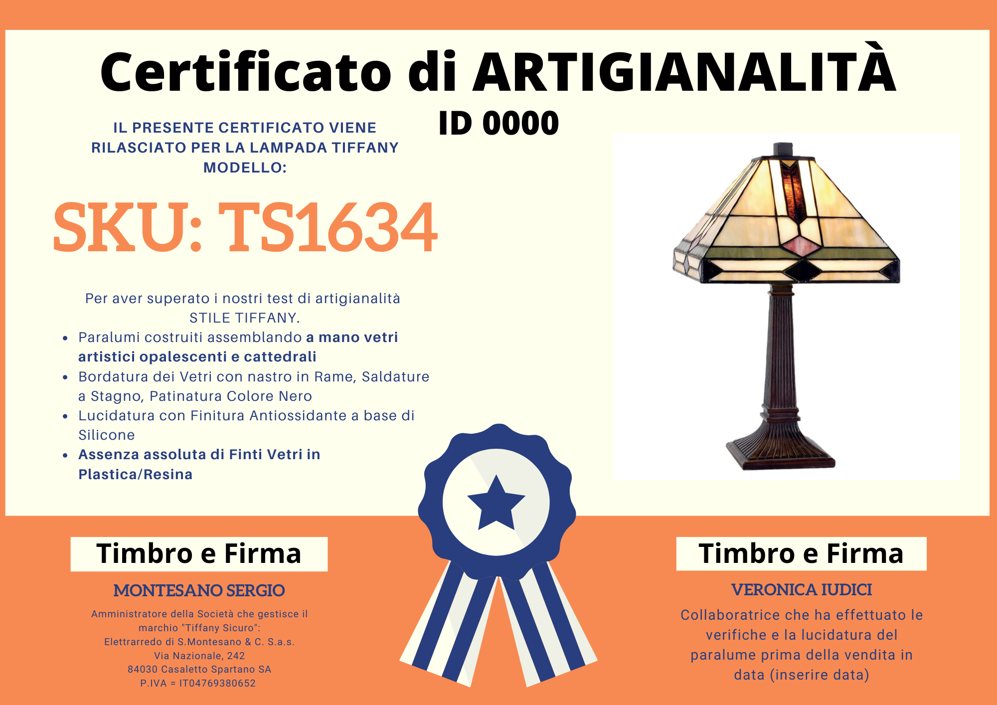 Lampada da Tavolo Liberty Art Deco, certificato