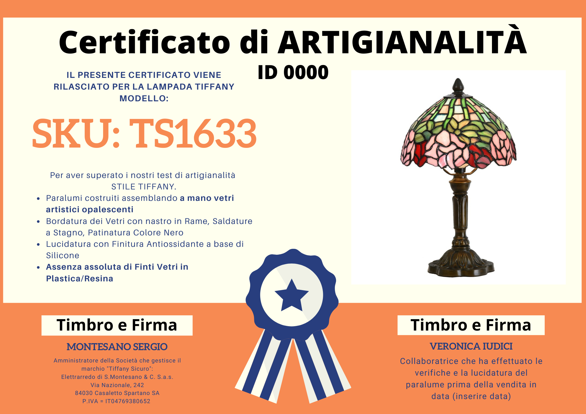 Abatjour Liberty Floreale, 21cm 5 Abatjour Liberty Floreale, certificato