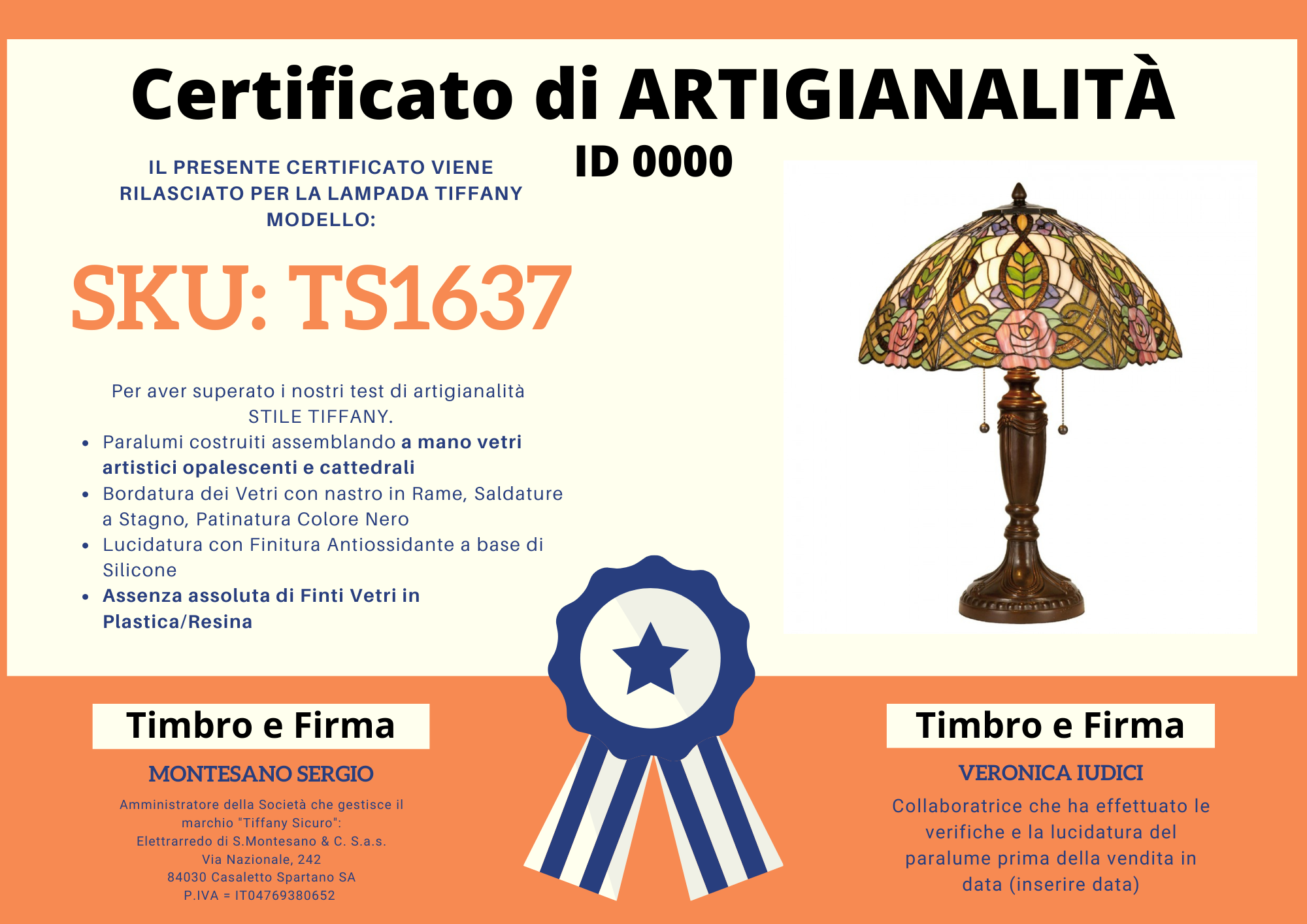 Lampada da Tavolo Liberty Art Nouveau, certificato