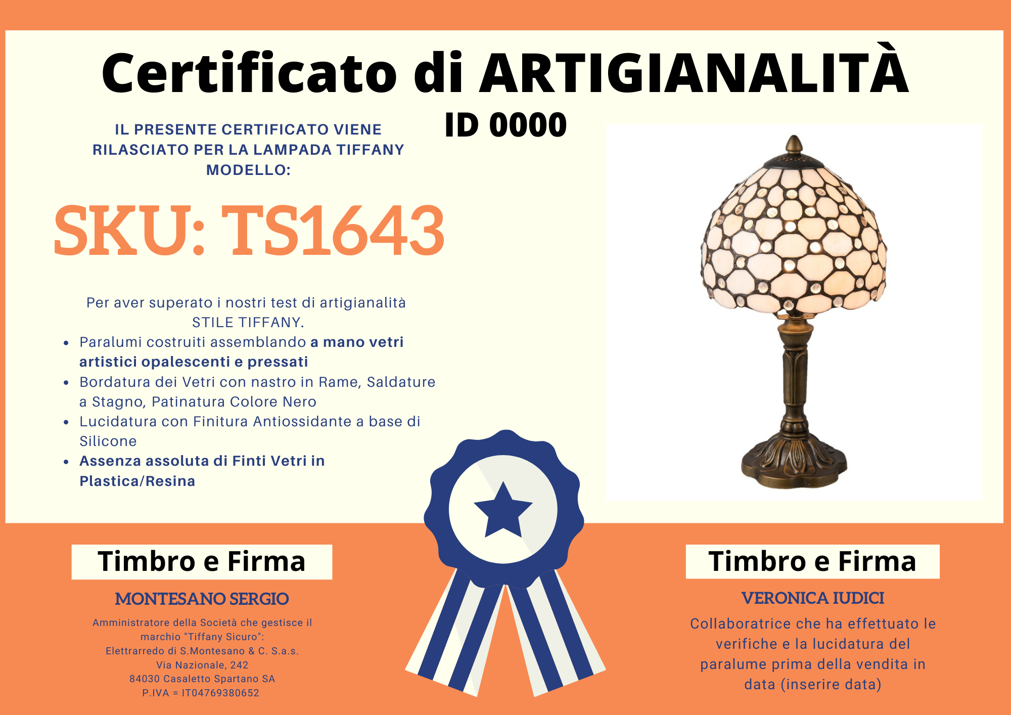 Abatjour Liberty Luminosa, 20cm 8 Abatjour Liberty Luminosa, certificato