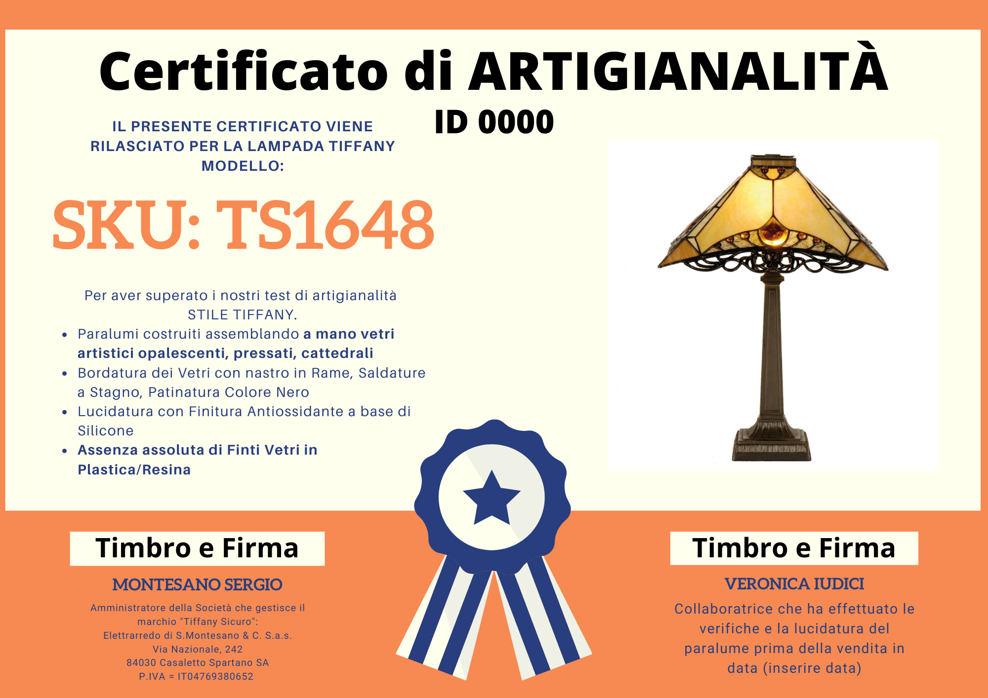 Lampada da Tavolo Liberty Stile Art Nouveau, certificato