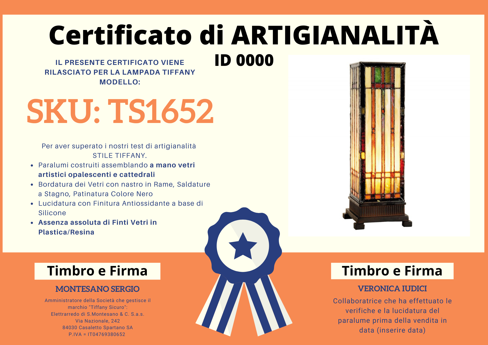 Abatjour Liberty Parallelepipedo Geometrica, alta 35cm 5 Abatjour Liberty Parallelepipedo Geometrica, certificato