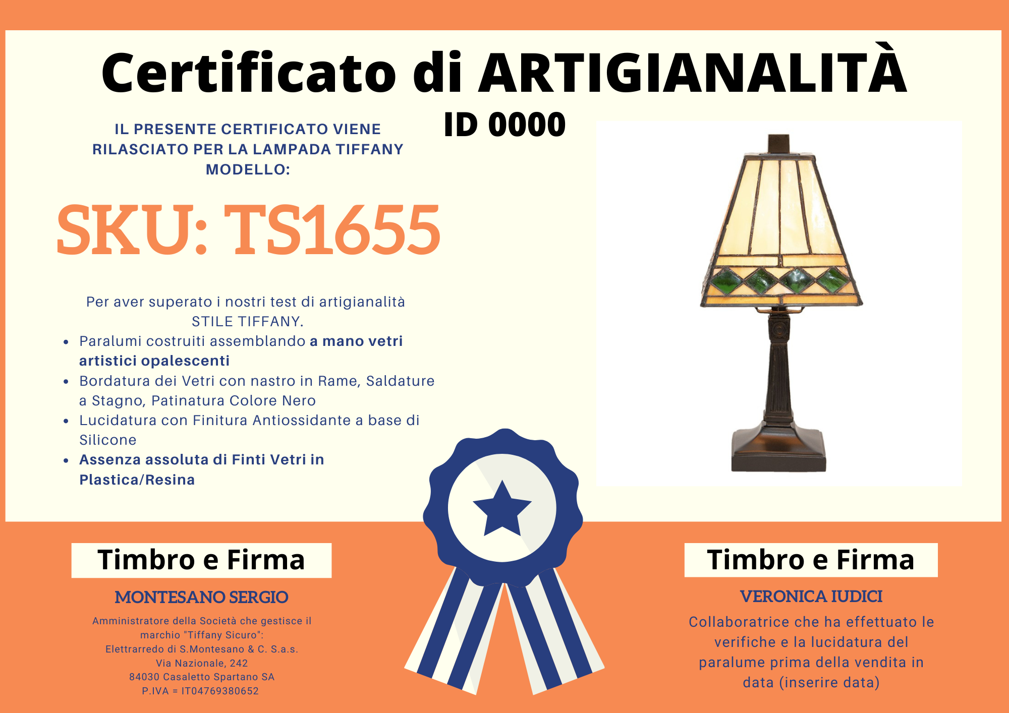 Abatjour Liberty Vintage, certificato