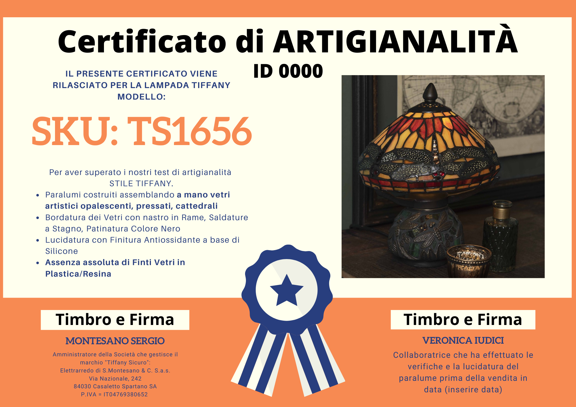 Abatjour Liberty Libellule, 22cm 5 Abatjour Liberty Libellule, certificato