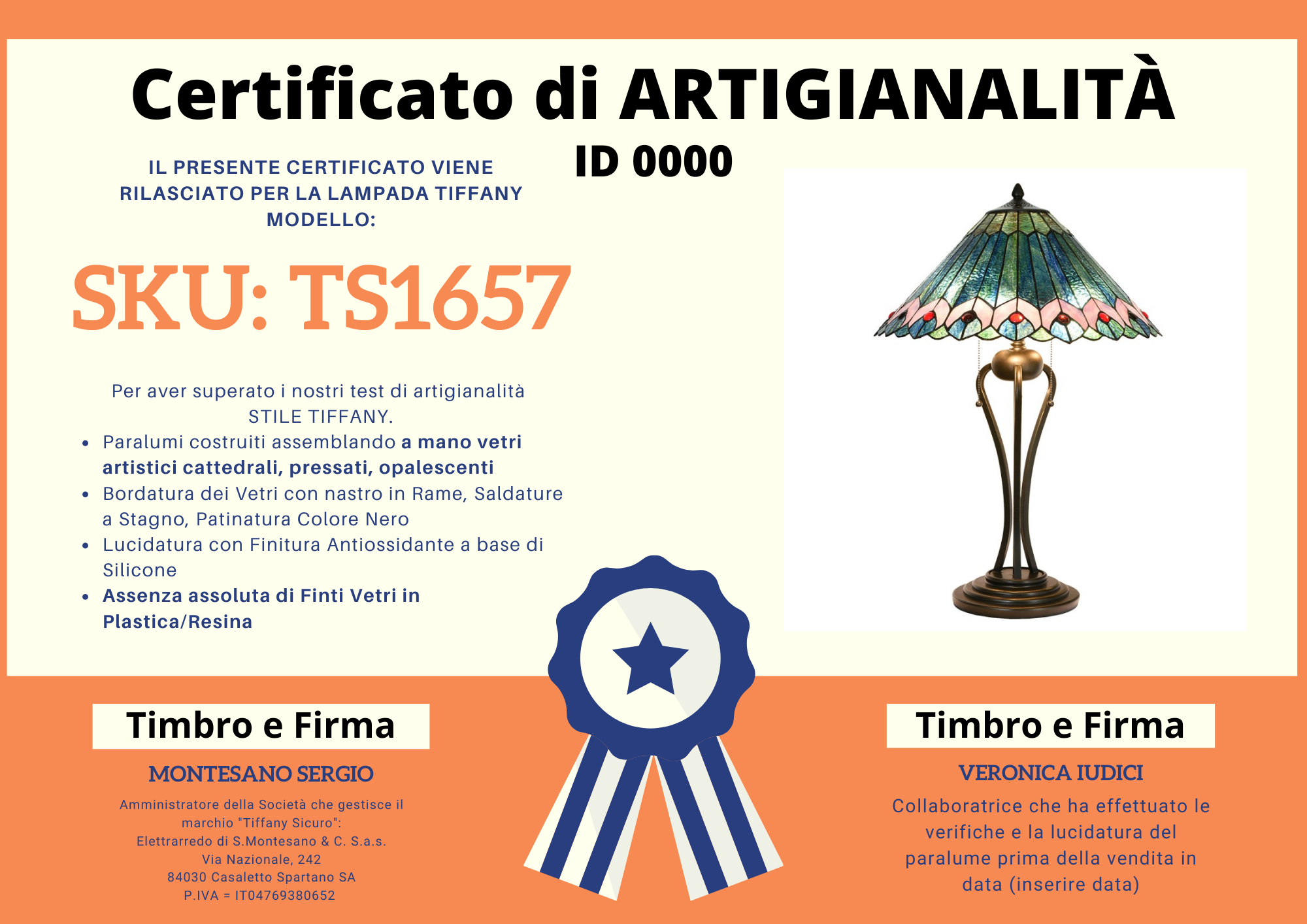 Lampada da Tavolo Liberty Moderna, 48cm 11 Lampada da Tavolo Liberty Moderna, certificato
