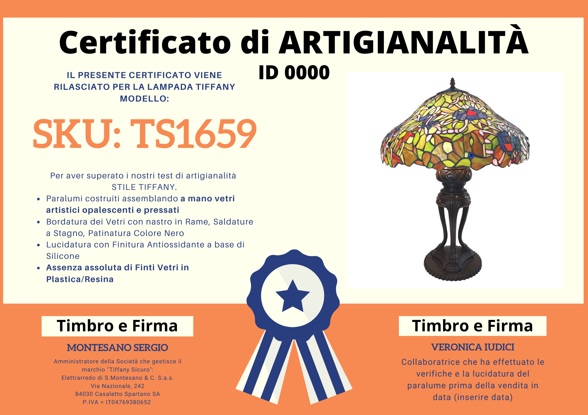 Lampada da Tavolo Liberty Floreale, certificato