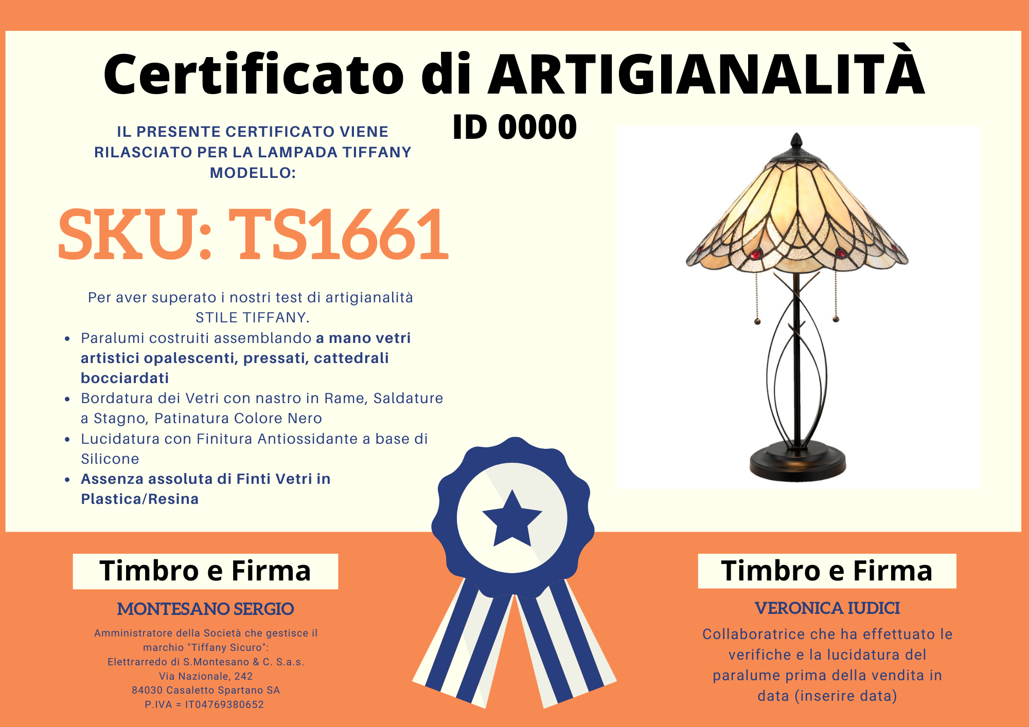 Lampada da Tavolo stile Liberty Moderna, 40cm 8 Lampada da Tavolo stile Liberty Moderna, certificato