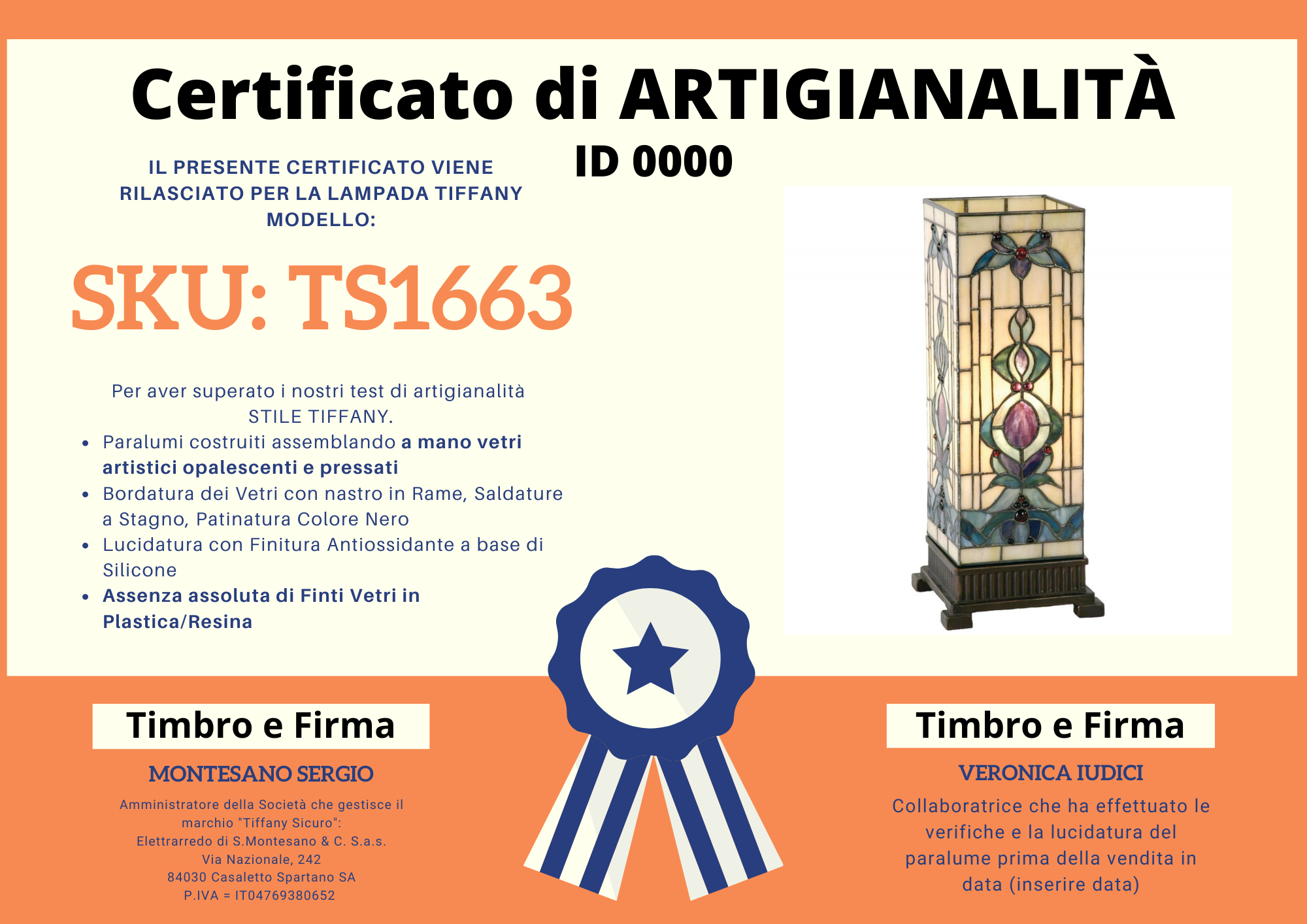 Lampada da Tavolo Liberty Parallelepipedo Art Nouveau, alta 45cm 4 Lampada da Tavolo Liberty Parallelepipedo Art Nouveau, certificato