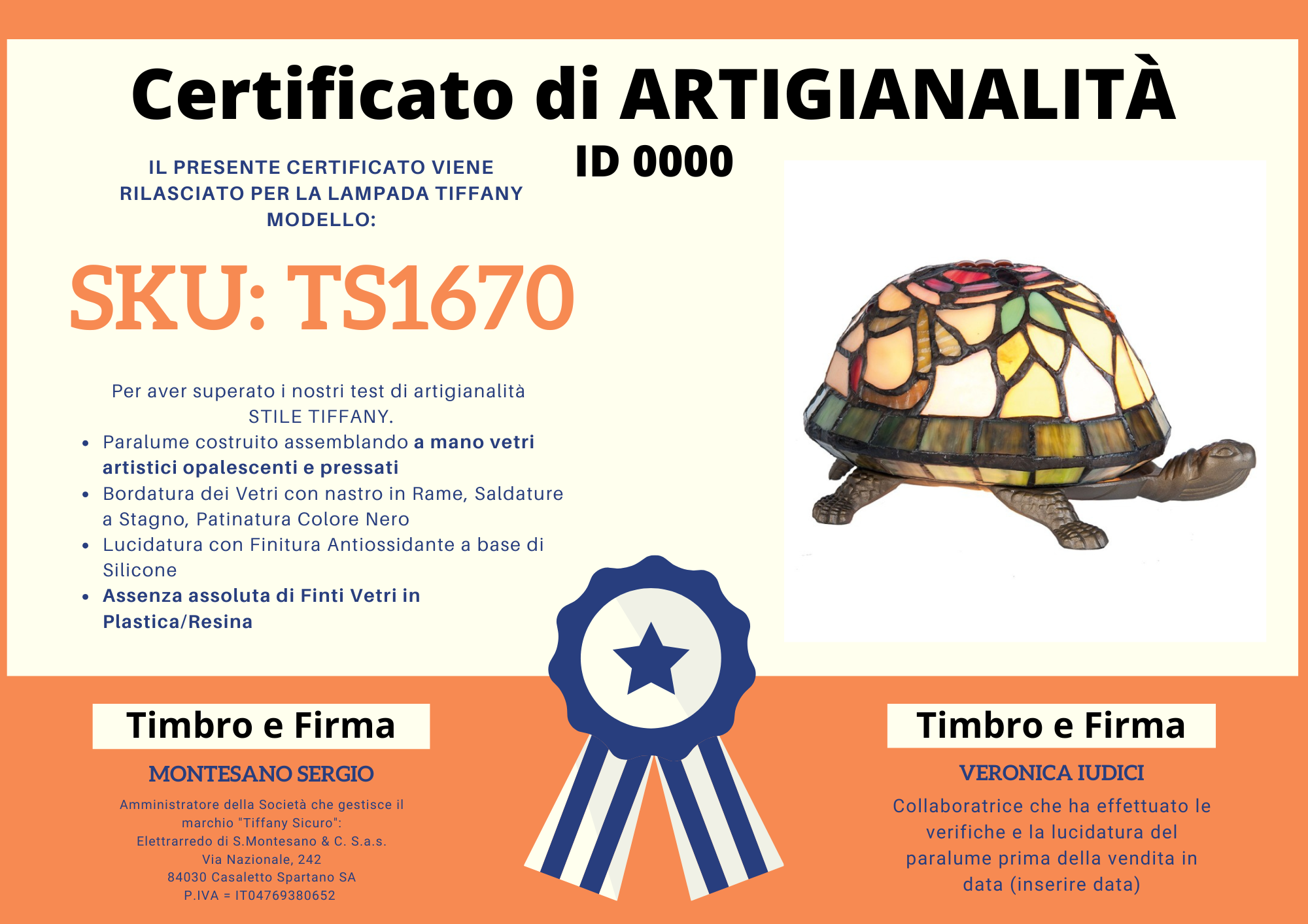 Lampada da Tavolo Tiffany Tartaruga Colorata, lunga 7 Lampada da Tavolo Tiffany Tartaruga Colorata, certificato
