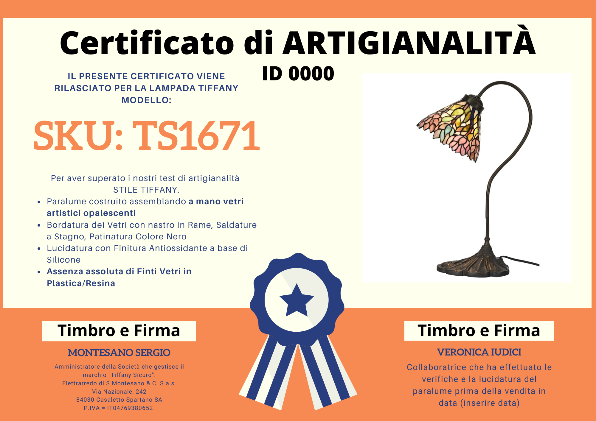 Abatjour Liberty Fiori a Braccio, certificato