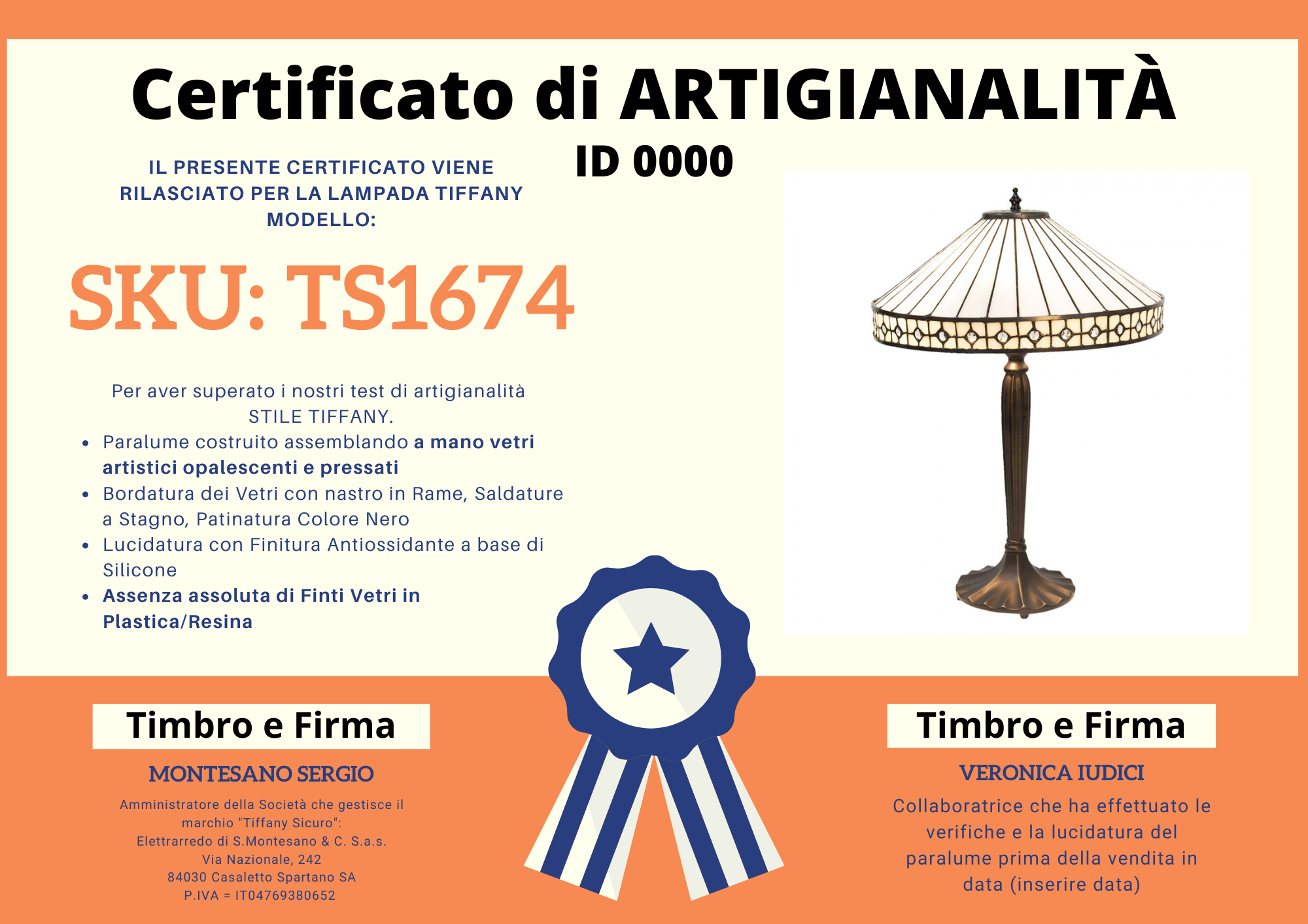 Lampada da Tavolo stile Liberty Art Deco, certificato