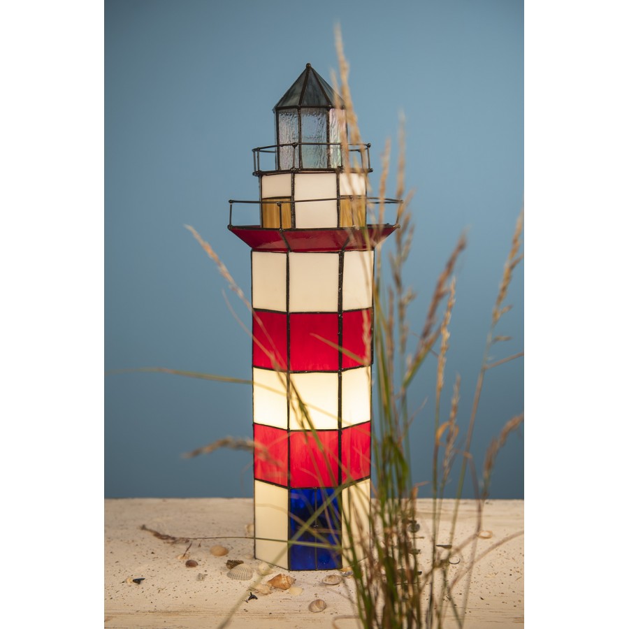 Lampada da Tavolo Tiffany Faro Marittimo, alta 56cm 5 Lampada da Tavolo Tiffany Faro Marittimo, dettagli