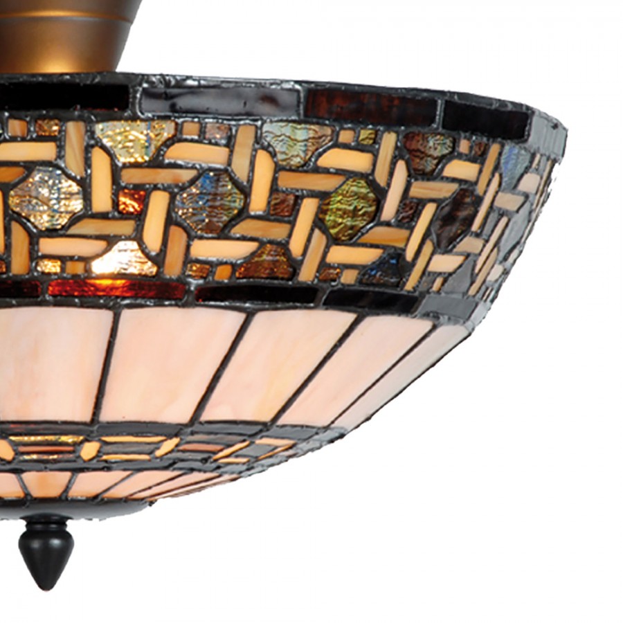 Plafoniera Tiffany Stile Art Deco Mosaico, dettagli