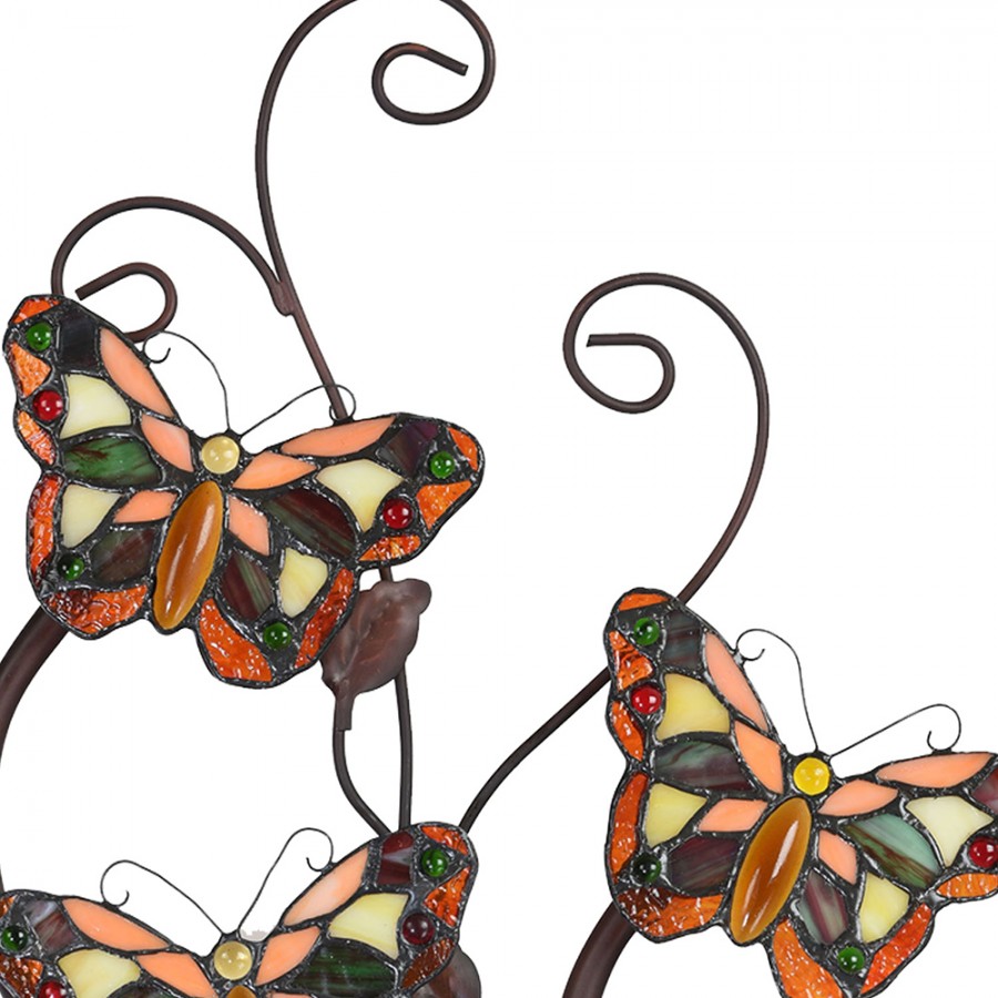 Lampada da Parete Tiffany Farfalle, alta 68cm 4 Lampada da Parete Tiffany Farfalle