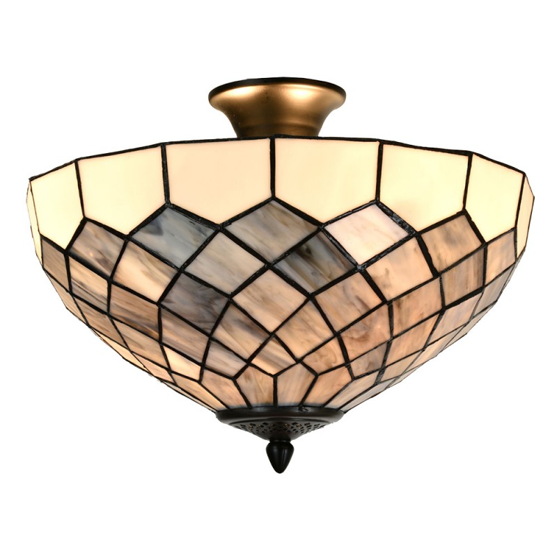 Plafoniera Tiffany Stile Art Deco Rombi, 41cm 2 Plafoniera Tiffany Stile Art Deco Rombi
