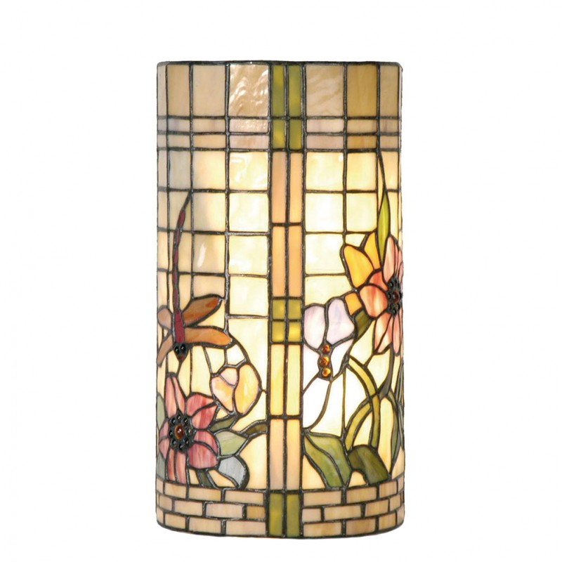 Applique Tiffany Fiori e Libellule, alta 36cm 2 Applique Tiffany Fiori e Libellule