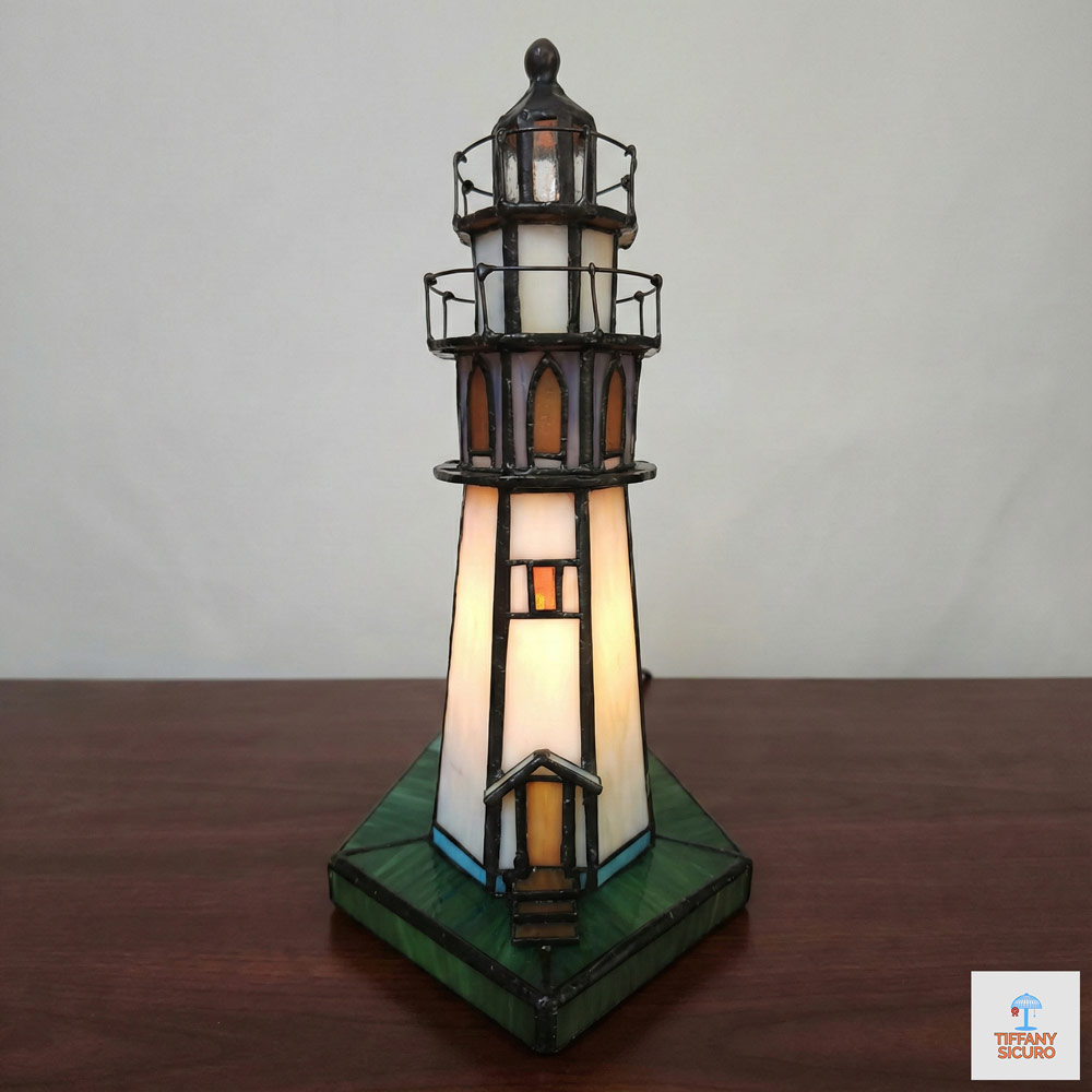 Abatjour Tiffany Faro, Altezza 25cm 1 Abatjour Tiffany Faro