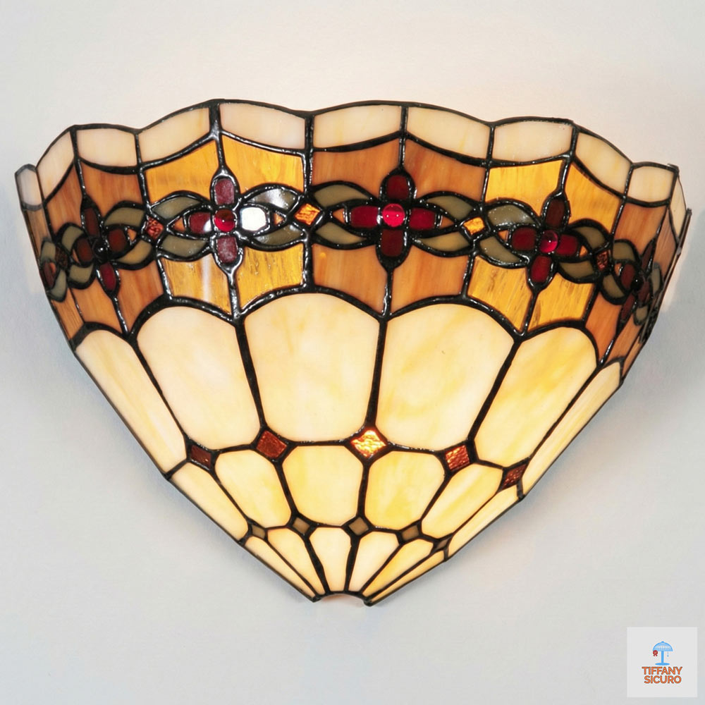 Applique Lampada da Parete Stile Antico, larga 30cm 2 Applique Lampada da Parete Stile Antico