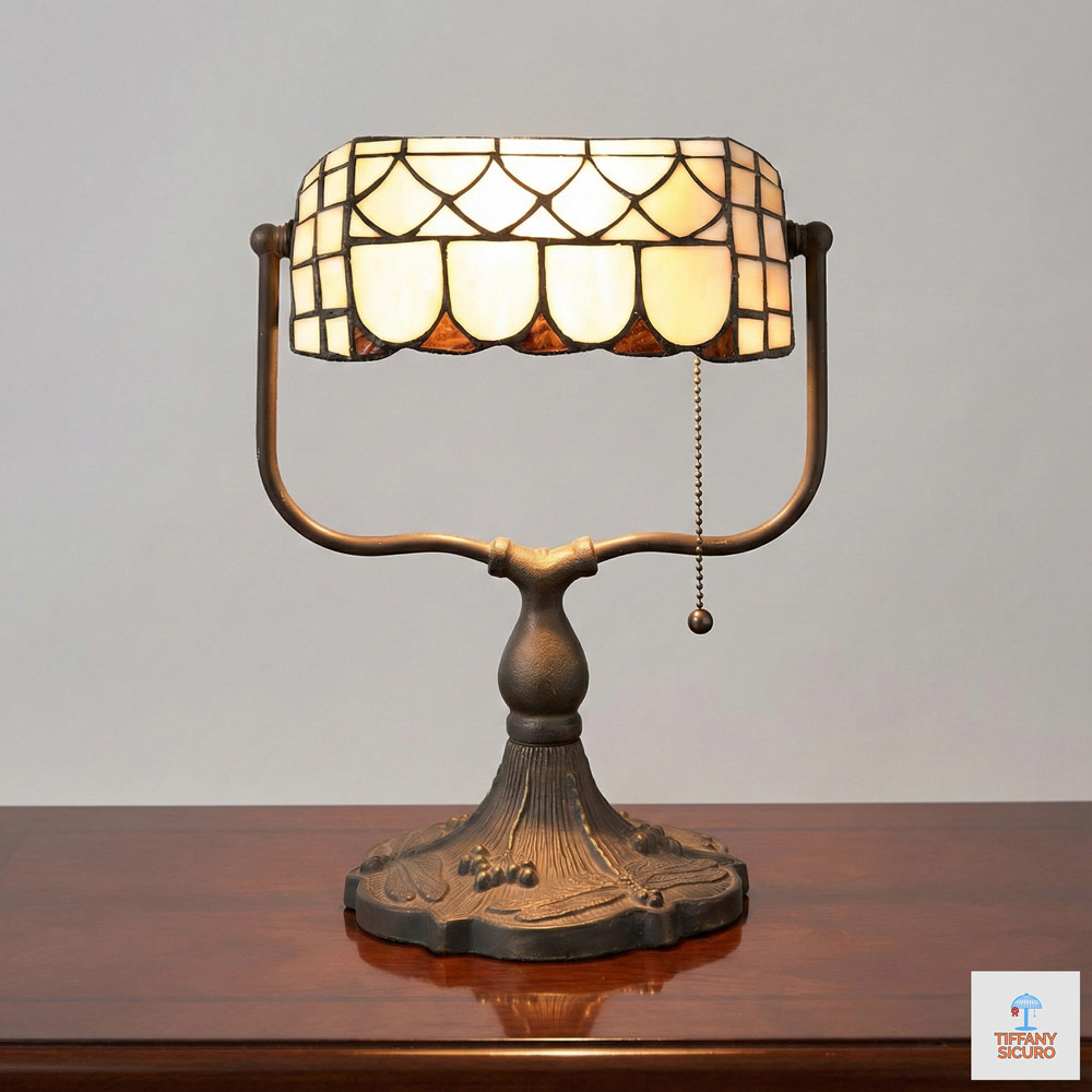 Lampada da Tavolo Liberty Ministeriale Art Deco, Altezza 37cm 1 Lampada da Tavolo Liberty Ministeriale Art Deco
