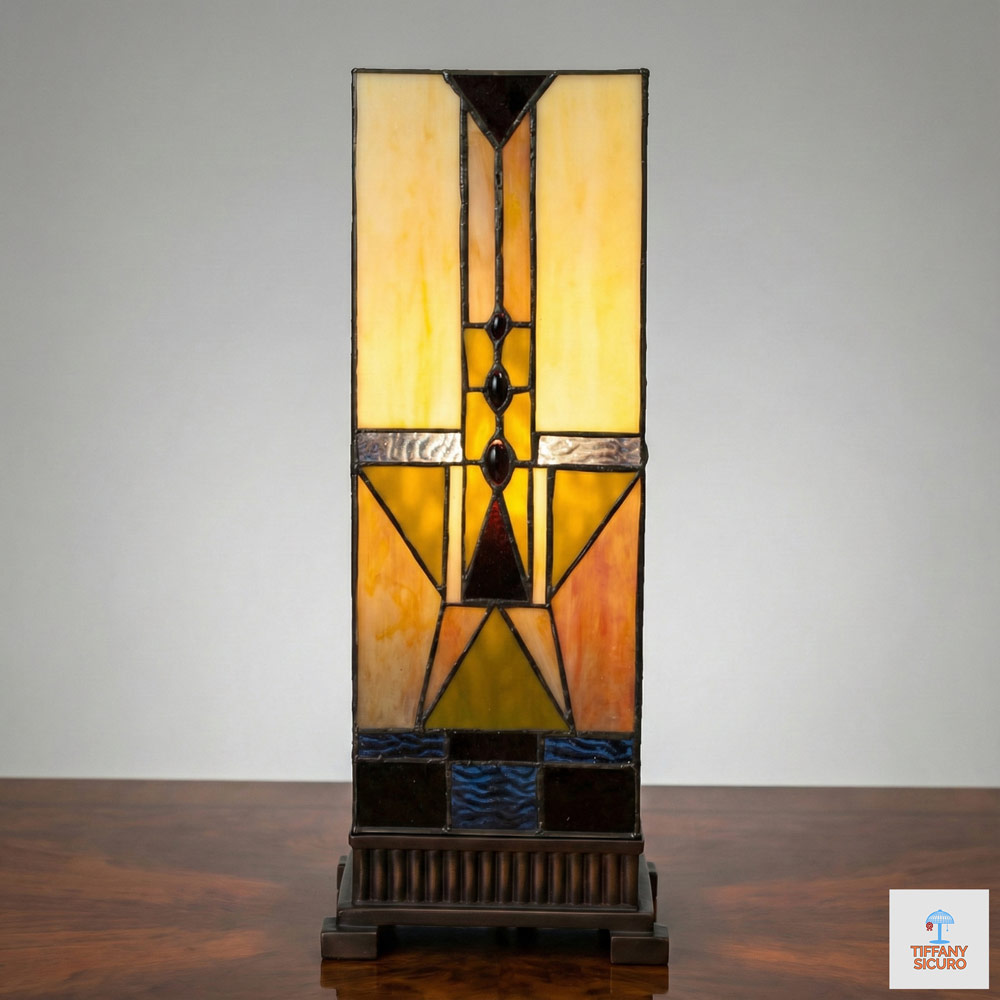 Lampada da Tavolo Liberty Parallelepipedo Classica, alta 45cm 1 Lampada da Tavolo Liberty Parallelepipedo Classica