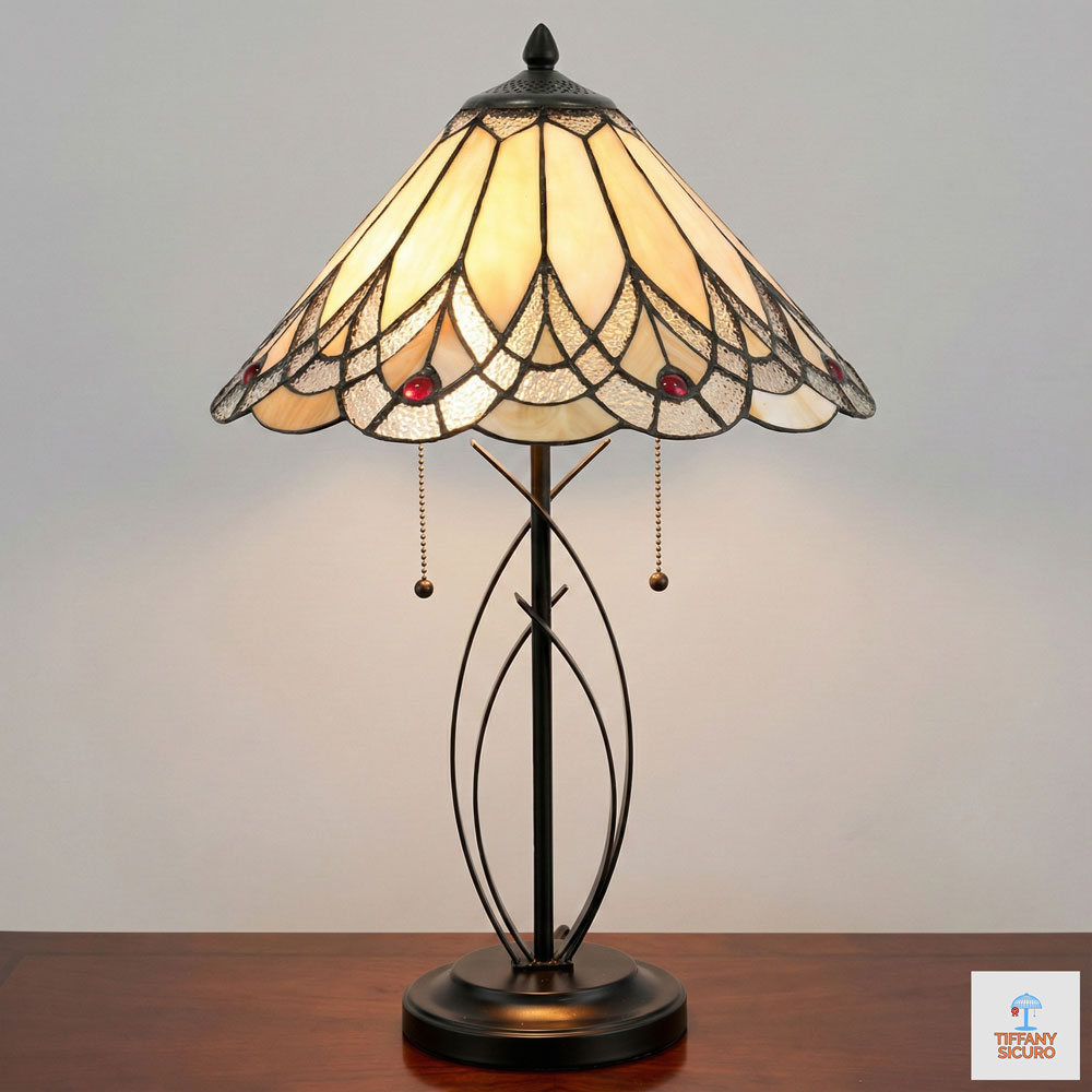 Lampada da Tavolo stile Liberty Moderna, 40cm 1 Lampada da Tavolo stile Liberty Moderna