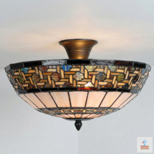 Plafoniera Tiffany Stile Art Deco Mosaico
