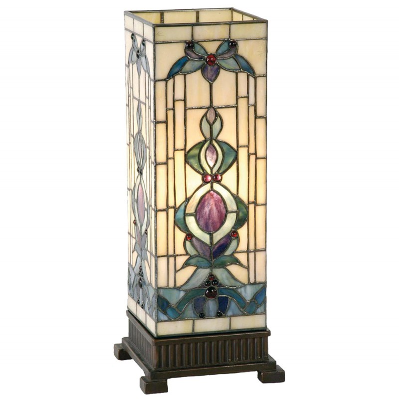 Lampada da Tavolo Liberty Parallelepipedo Art Nouveau, alta 45cm 2 Lampada da Tavolo Liberty Parallelepipedo Art Nouveau