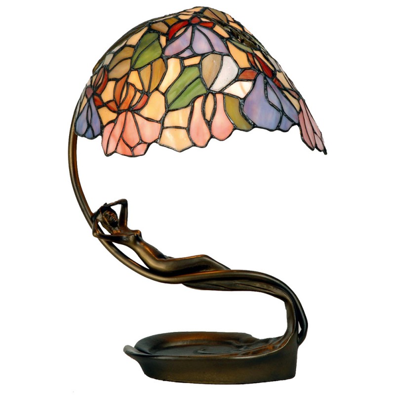 Lampada da Tavolo Tiffany Scultura Donna