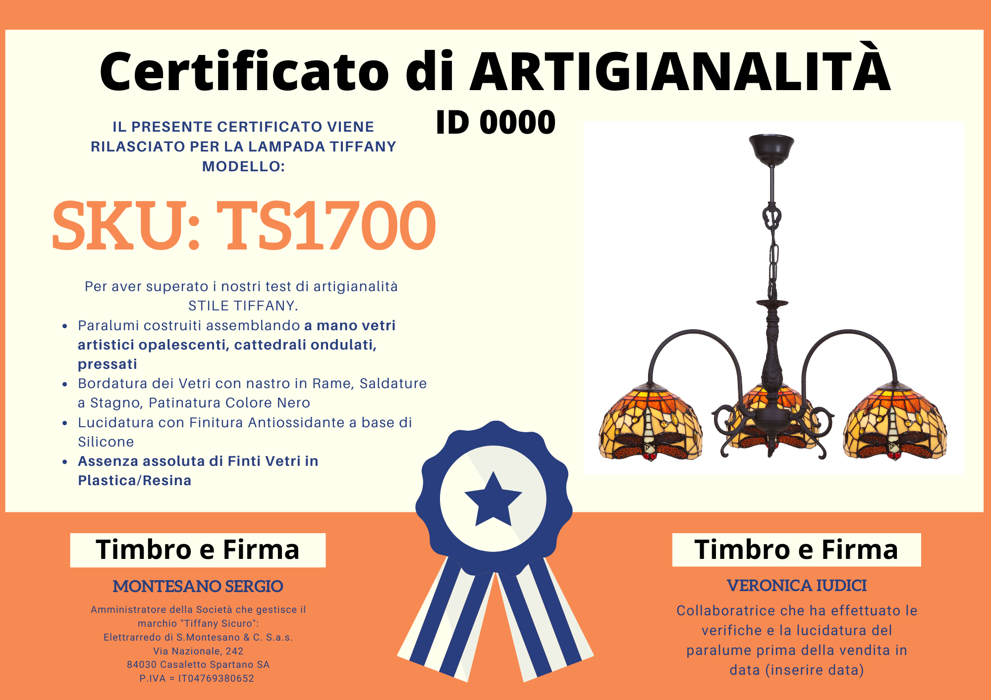 Lampadario Tiffany a Bracci Giallo e Arancione con Libellule, largo 64cm 4 Lampadario Tiffany a Bracci Giallo e Arancione con Libellule, certificato