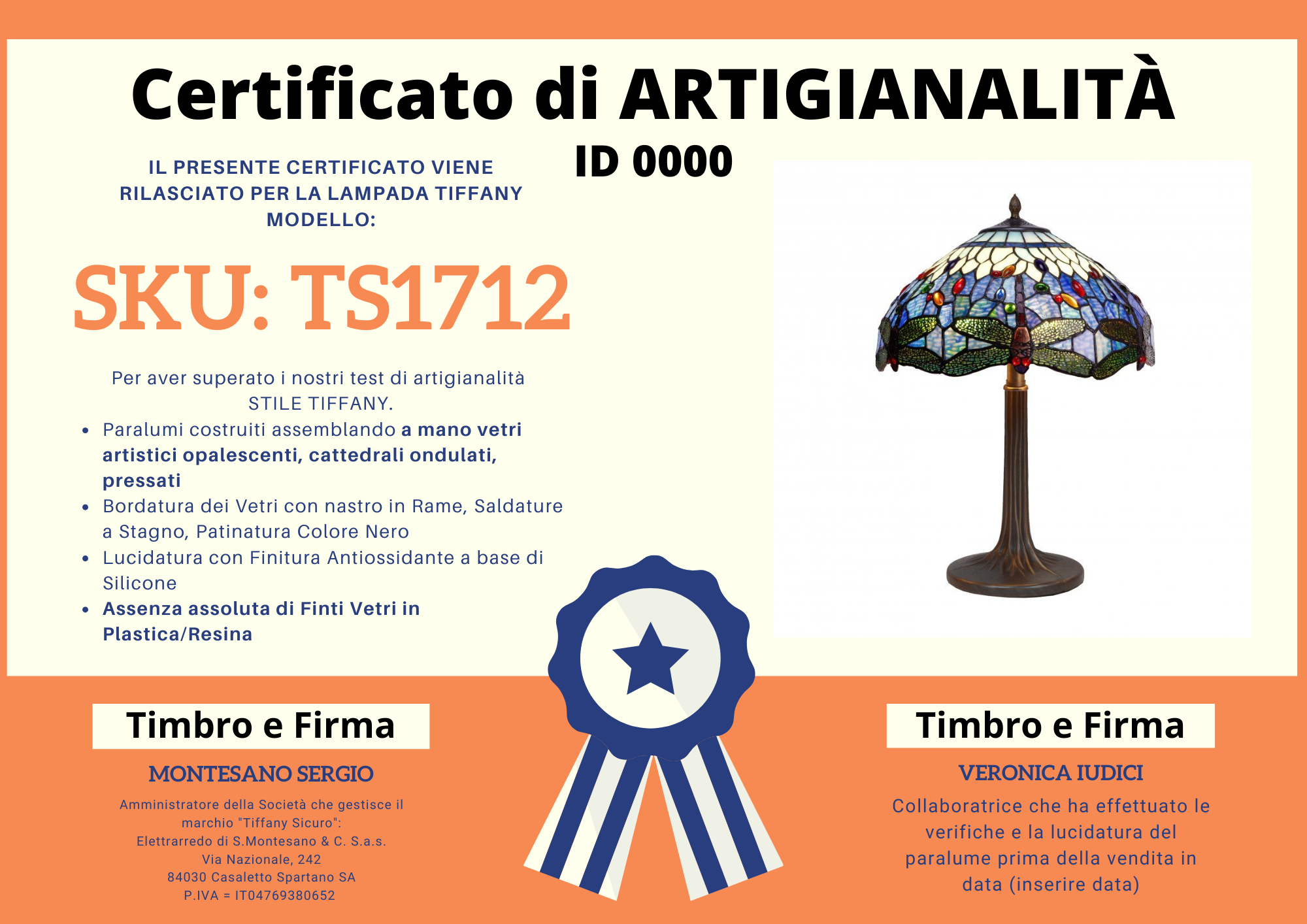 Lampada da Tavolo Tiffany Blu con Libellule Grande, 40cm 3 Lampada da Tavolo Tiffany Blu con Libellule Grande, certificato