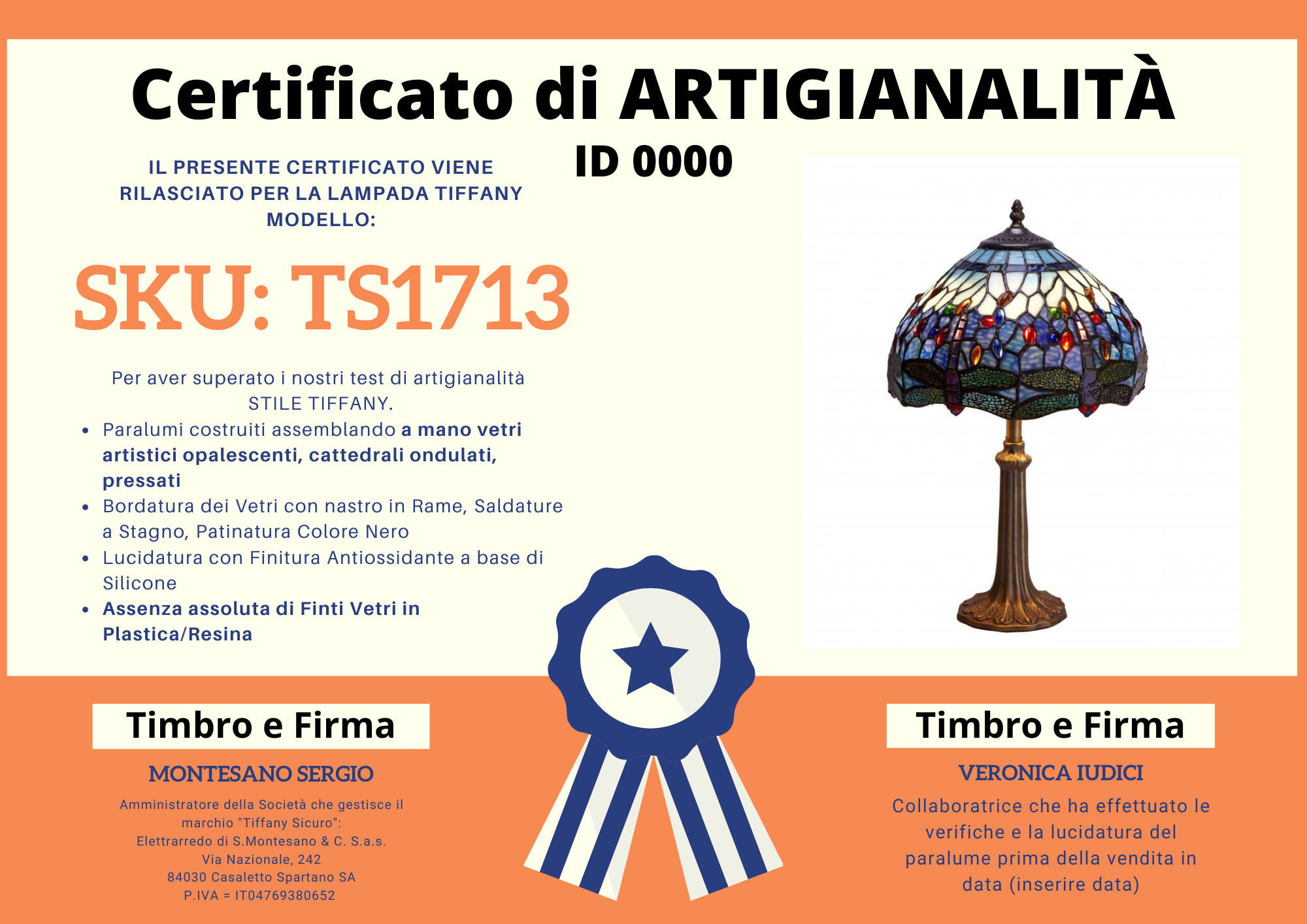 Lampada da Tavolo Tiffany Blu con Libellule Media, 30cm 3 Lampada da Tavolo Tiffany Blu con Libellule Media, certificato