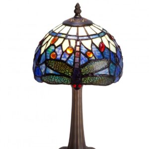 Abatjour Tiffany Blu con Libellule